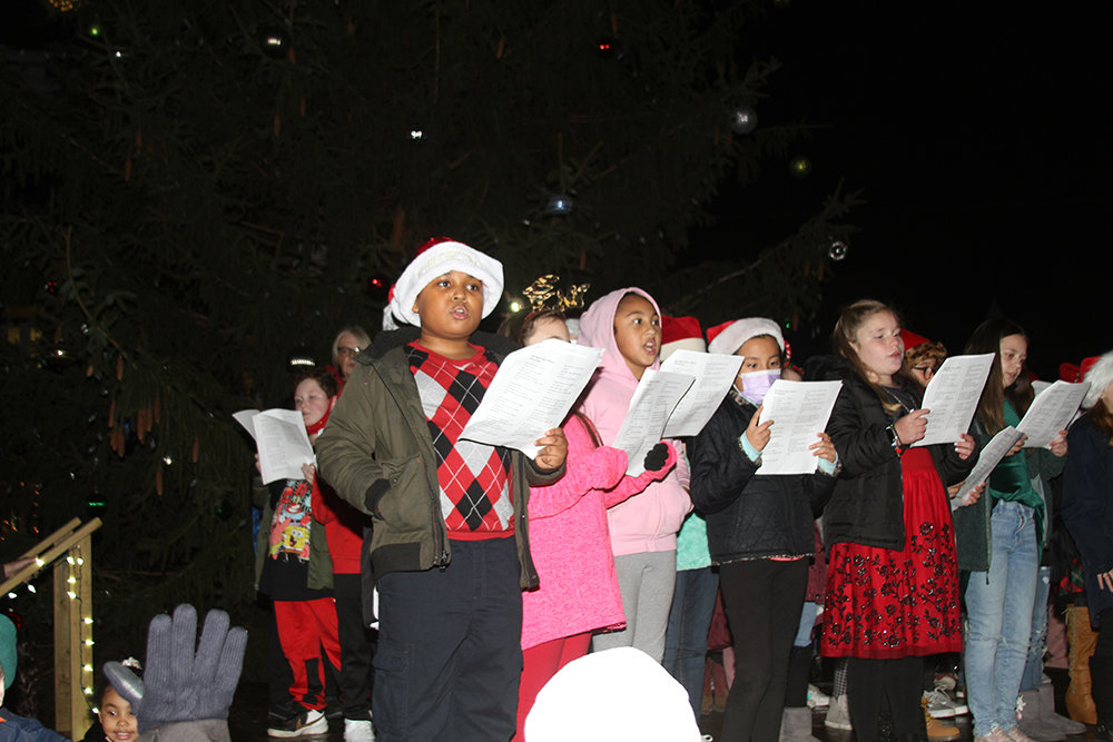 Walden Elementary students sang at the annual Christmas in the Square celebration last Thursday.
