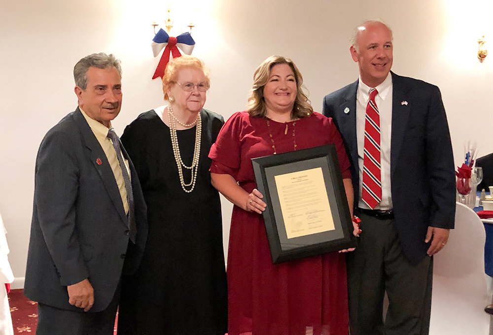 Pictured (l. r. ) Town of Newburgh Supervisor Gil Piaquadio, Town of Newburgh Councilwoman (and Mother-in-Law) Betty Greene, Courtney Canfield-Greene and Town of Newburgh Councilman Anthony LoBiondo.