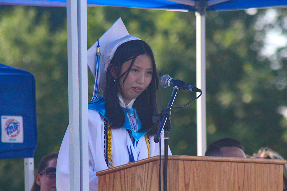 “Everything’s going to be okay for us,” Salutatorian Jing Ngo assured her fellow grads.
