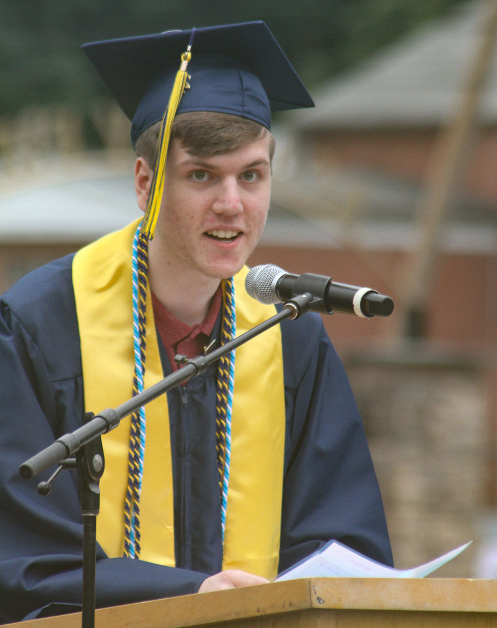Salutatorian Nathan Teall told his fellow graduates it’s ok to be uncertain about the future.