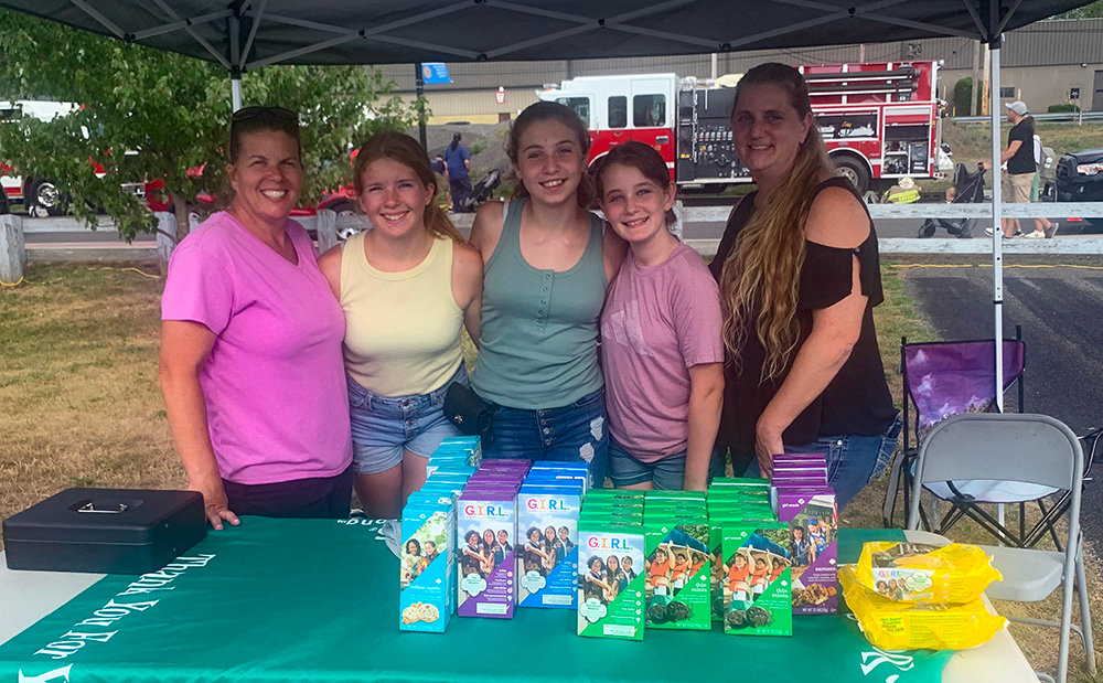 Plattekill Girl Scouts had plenty of cookies for sale at the Town of Shawangunk PBA-sponsored National Night Out Aug. 2 at Wallkill’s Garrison Park.