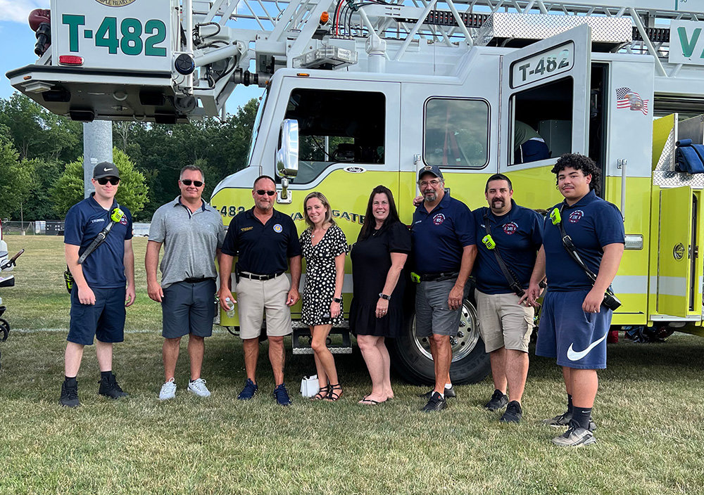 Vails Gate Fire Department members joined [Center L-R] Councilman Steve Moreau, Councilman Stephen Bedetti, Assembly candidate Kathryn Luciani and Receiver of Taxes Susan Scheible.