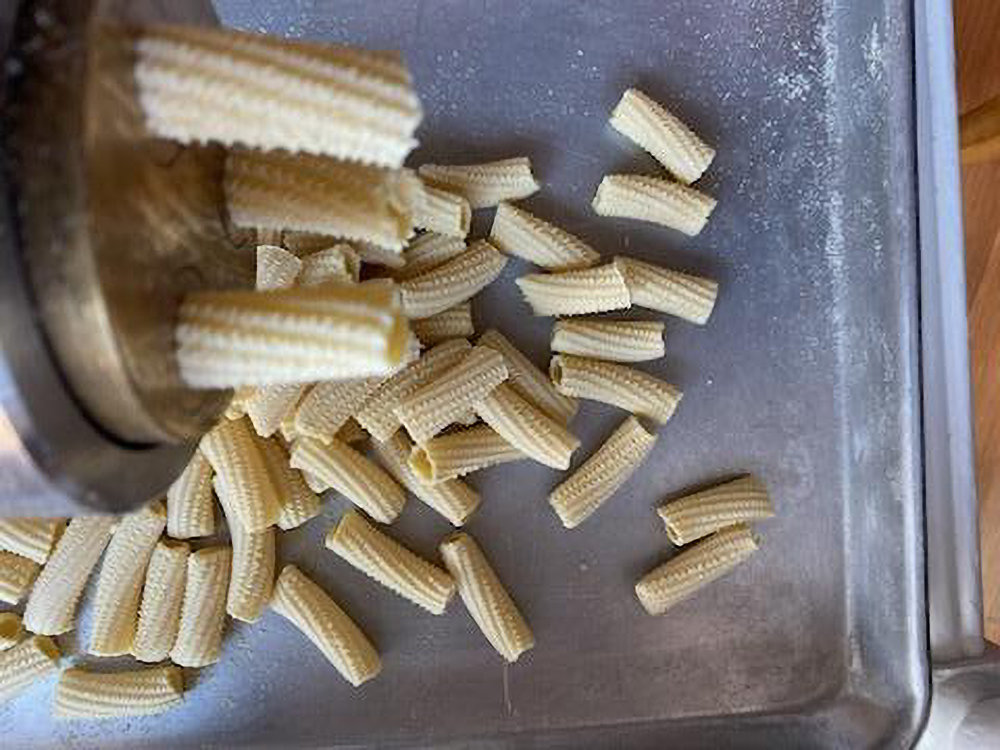 Fresh extruded pasta made by Chef Charles “Chuck” Bivona.