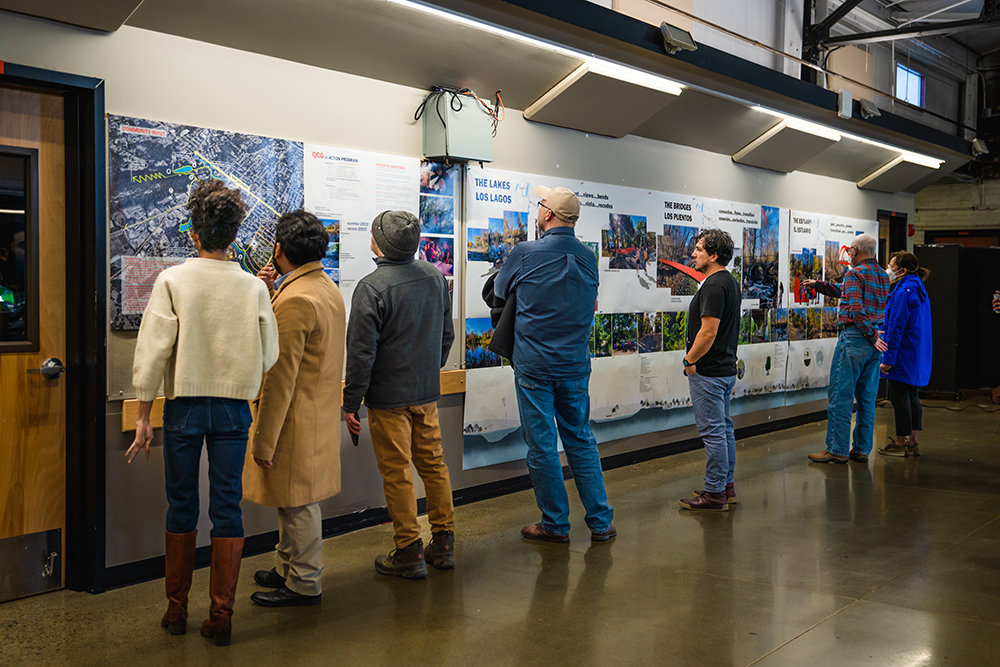 Community members had the opportunity to view various maps and images of the creek to learn about the overall project.